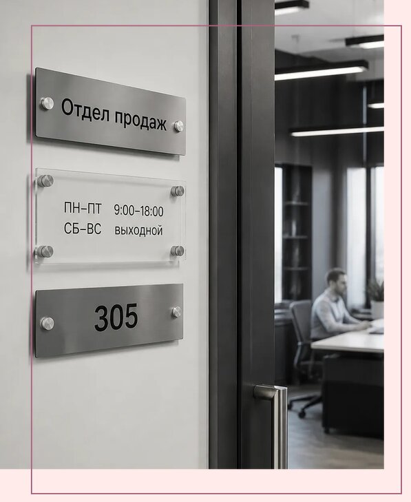 Офисные таблички на дверь в Старой Руссе по цене от 4993 р. | Аванза-Срс
